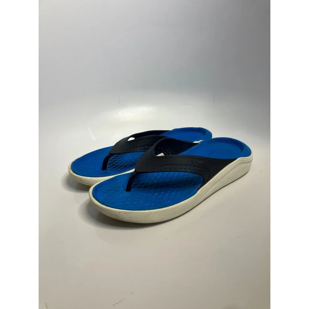 Crocs LiteRide Flip Flops Mens 7 Womens 9 Blue Good Comfort Casual Sandals